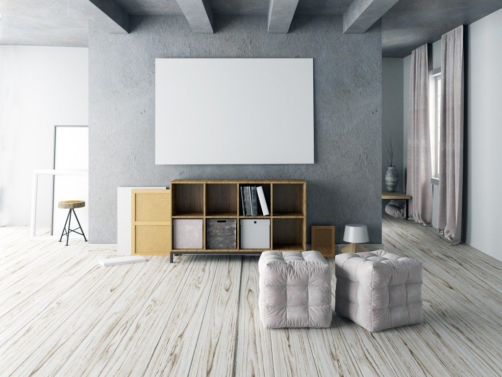 wooden flooring in a home studio