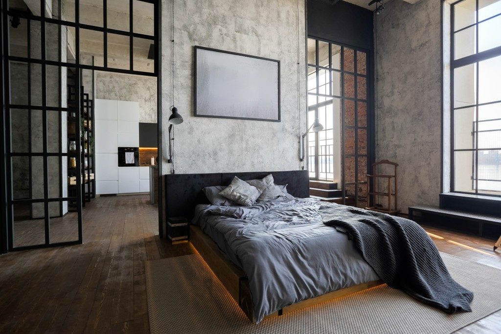 modern room with dark colors